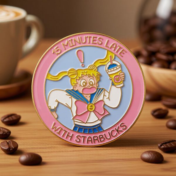 Late With Starbucks – Enamel Pin