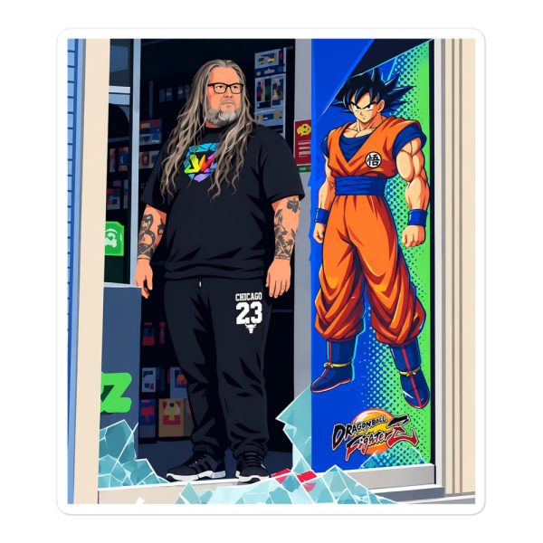 French Goku Hero - Pierre Micromania Nice France Unrest Glass Dragon Ball - Sticker