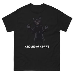A Round of a Paws - Black Cat Clapping AI Human Creepy Sinister Uncanny - Unisex T-Shirt
