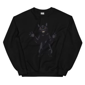 Black Cat Clapping - AI Human Creepy Sinister Uncanny Instagram - Unisex Sweatshirt
