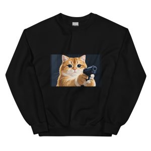 Softhearted Gunner - Tearful Orange Kitten Gun Zombie Cat Ending Embrace - Unisex Sweatshirt