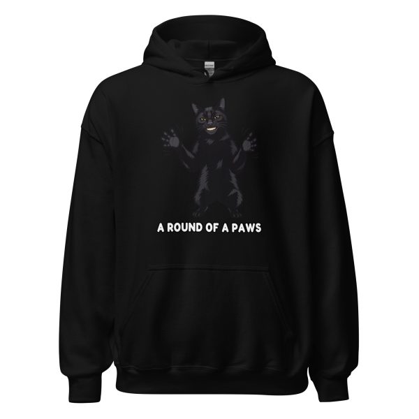 A Round of a Paws - Black Cat Clapping AI Human Creepy Sinister Uncanny - Unisex Hoodie