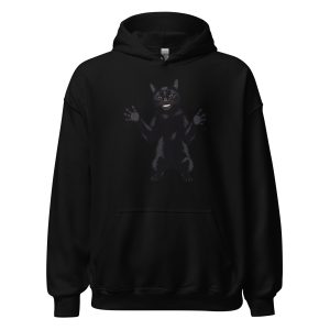 Black Cat Clapping - AI Human Creepy Sinister Uncanny Instagram - Unisex Hoodie