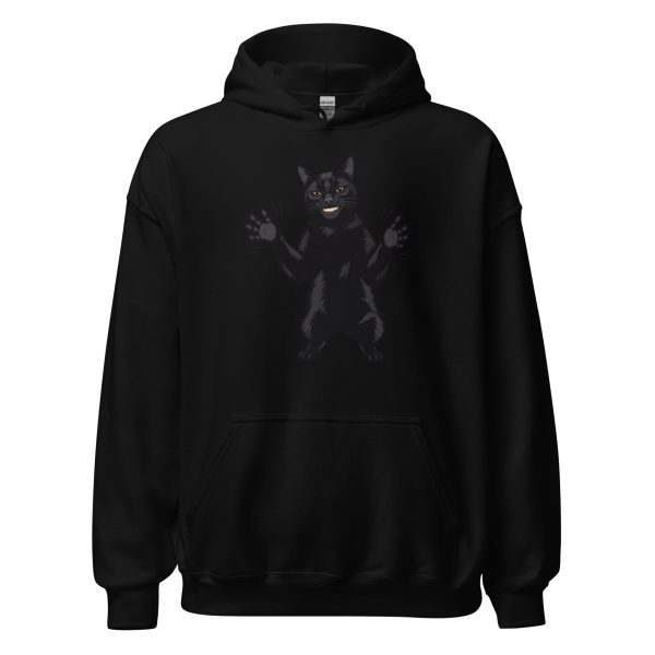 Black Cat Clapping - AI Human Creepy Sinister Uncanny Instagram - Unisex Hoodie