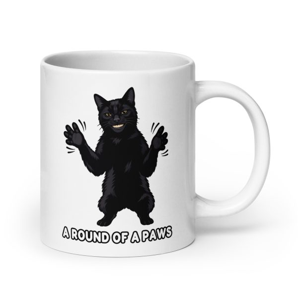A Round of a Paws - Black Cat Clapping AI Human Creepy Sinister Uncanny - Mug