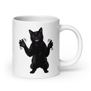 Black Cat Clapping - AI Human Creepy Sinister Uncanny Instagram - Mug